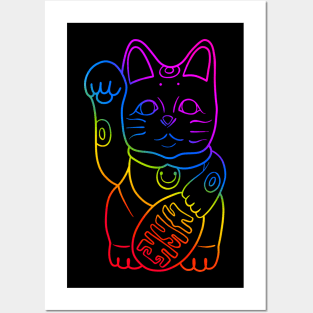 Lucky Cat. - Rainbow Posters and Art